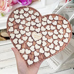 Personalized Wedding Puzzle Guest Book Alternative Custom Wood Heart Jigsaw Guest Book Sign Rustic Guest Book Wedding Decor for Party Engagement Reception Anniversary (A-100) - Image 2