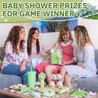 62Pcs Baby Shower Prizes for Guest Winners Handheld Fan Party Favor Set Thank You Gift with Plastic Tumbler,Notebooks,Hair Claw Gift Bags for Party Game Wedding Bridal Shower Favors (Green, 6 Sets) - Image 5