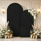 Black Arch Cover 7.2 and 6ft Spandex Arch Backdrop Cover Set of 2 by Lrrtwer