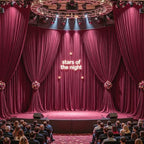 32ftx10ft Wrinkle Free Burgundy Backdrop Curtain - 10 Feet Photography Backdrop Drapes, Silky Polyester Back Drop Cloth for Wedding Baby Shower Balloon Arch Background - Image 2