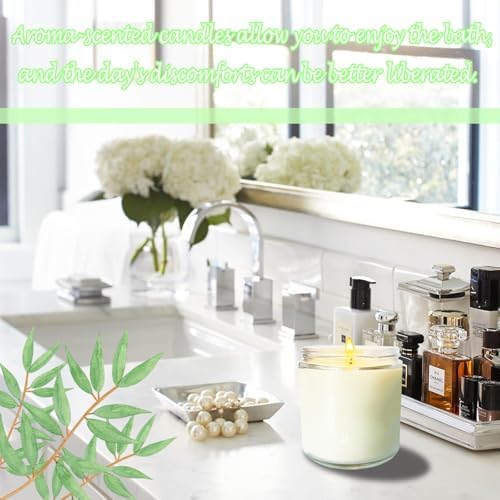 12 Pcs 8 Oz Bulk White Soy Candles,Eucalyptus Scented Candles Set,Bulk Aromatherapy Candle,Great Stress Relieving Scented Candle for Girls as a Gift for Birthdays, Weddings and More! - Image 4
