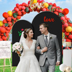 Gawicpy Wedding Arch Backdrop Stand Set Metal Arch Backdrop Stand with Wedding Arch Cover, Wedding Balloon Arch Backdrop Stand for Birthday, Baby Shower, Anniversary (Black, 5.9FT+7.2FT) - Image 5