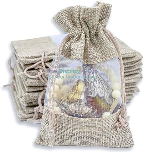 48 pc Jute Burlap & Sheer Organza Gift Bags w. Drawstring by TheDisplayGuys by TheDisplayGuysForYourModernLiving