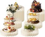6 Pcs Buffet Risers Food Display Risers with Mini Sign, Buffet Table Risers Display Stands Cake Stand Cylinder Stands for Party Dessert Jewelry Collectibles by MAYTOPIA
