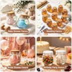 40 Pack 7oz Glass Jars with Cork Lids & PE Lids, Yogurt & Candle Jars - Image 5