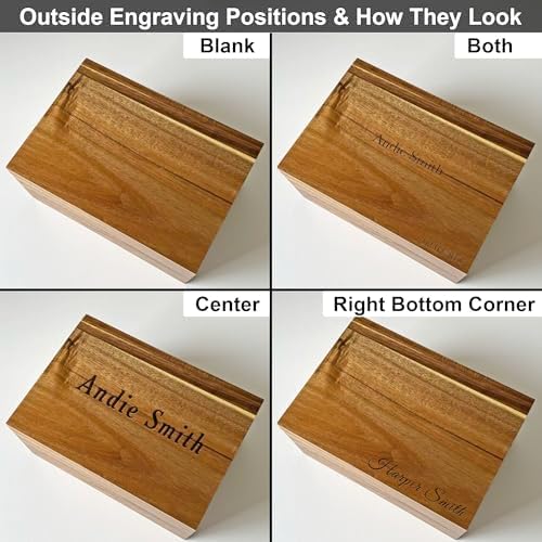 Wooden Keepsake Box Large Personalized Memory Box, Acacia Wood Chest - Image 3