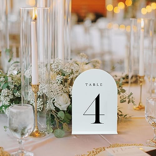 White Arch Table Numbers for Wedding, 25 Pack 5"x7" White Arch Acrylic Table Numbers 1-25 with stand, Perfect for Wedding Event Reception - Image 4