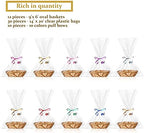 Jetec 12 Pack Empty Gift Baskets to Fill, Oval Baskets for Gifts Empty Food Storage Bin with 10 Rolls Colorful Ribbon and 30 Clear Bags for Wedding Birthday Christmas, 9 x 6 x 2.25 Inch - Image 5