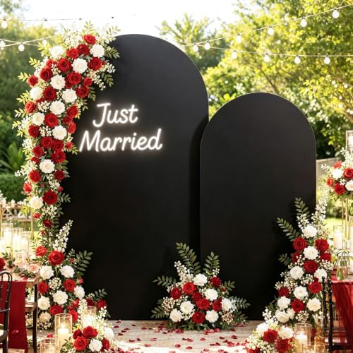 7.2ft 6ft Black Arch Backdrop Cover Set of 2-Wedding Arch Cover - Image 3
