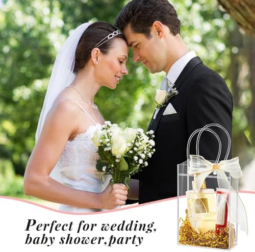 Ohuimrt 50 Pack 4.9" x 3.15" x 7.5" Clear Plastic Gift Bags with Handles - Image 7