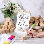 Tatuo 75 Pcs Baby Shower Party Block Games Sign to Decorate,Floral - Image 5