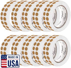 Perco Kraft Brown Perforated Round Circle Dot Sticker 1/2-Inch Labels — 10 Rolls, 30,000 Stickers - Crafts, Packaging for Rustic Seals, Handmade Products & Batch Coding, Strong Adhesive - Made in USA by Perco