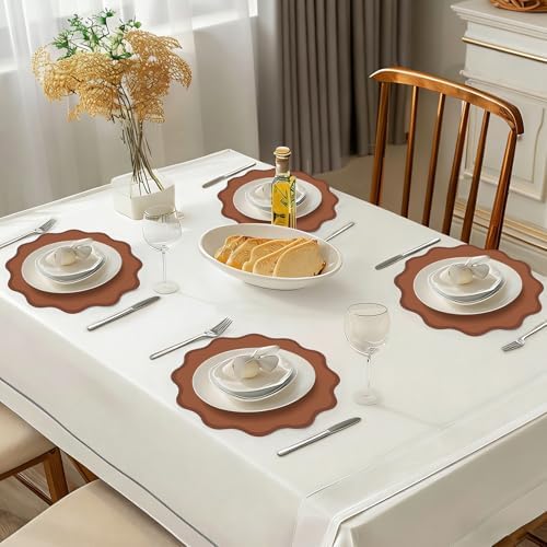 100 Pcs Brown Cardstock Paper Placemats, Disposable Waterproof Place Mats - Image 6