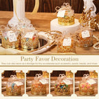 Jingmore 60 Sets Mini Crown Candy Boxes with Thank You Tags and Twine Plastic Candy Containers Storage Boxes Decorative for Wedding Baby Shower Princess Birthday Party Supplies(Gold,Swan) - Image 4