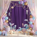 Purple Backdrop Curtains 30ftx10ft Halloween Polyester Photo Drapes - Image 3