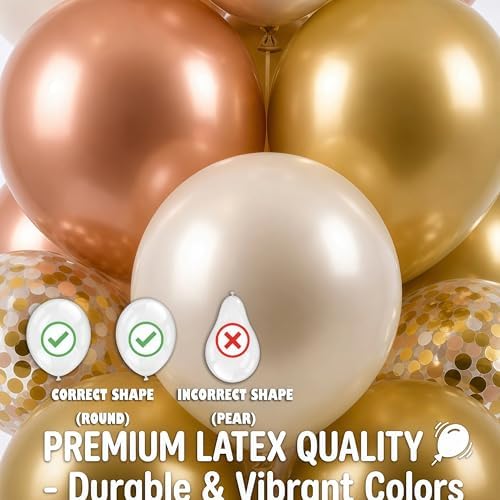 Balloon Column Kit Set of 2 With Balloons Included - with Base, and Pole,Balloon Tower Backdrop Decoration for Wedding, Baby Shower, Birthday Party, or Bachelorette Parties (Rose Champagne Gold) - Image 4