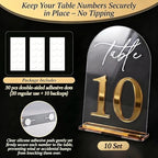 Crystal Clear Acrylic Wedding Table Numbers 1-10 Set, Self-Standing Modern Arched Signs for Reception Seating, Anniversary & Bridal Shower, Elegant Wedding Decor (5x7 Inches) - Image 6