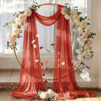 Pack of 2 Wedding Arch Drape Panel Fabric 30" x 30ft - Terracotta - Image 6