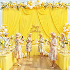 40ft x 10ft Wrinkle Free Yellow Wedding Backdrop Curtains for Party Bridal Shower Reception Decorations Yellow Fabric Curtain Backdrops Drapes for Photography Baby Shower Birthday Background by Tao-GePartyDecorations
