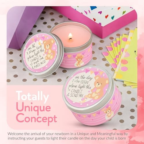 Majestic Zen Baby Shower Candle Favors for Girls | 9-Pack Scented Soy Wax Candles | Baby Powder Scent | 30–40 Hour Burn | Baby Shower Party Favors & Gender Reveal Keepsake - Image 6