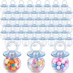 Nuenen 48 Pcs Baby Shower Favors, Mini Pacifier Candy Bottles 3.15", Blue by Nuenen