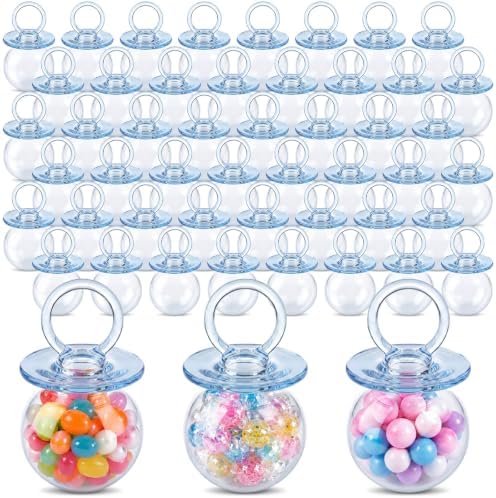 Nuenen 48 Pcs Baby Shower Favors, Mini Pacifier Candy Bottles 3.15", Blue by Nuenen