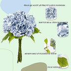 Yatim 21In Blue Artificial Hydrangea Flowers with Stems 5 Pcs - Image 3