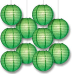 14 Inch Emerald Green Paper Lantern Remote Controlled LED Lights (10-Pack Combo Kit) - Image 5