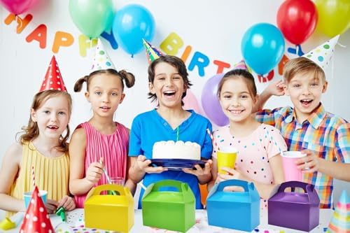 The Dreidel Company Gable Treat Boxes, Party Favor Boxes for Kids Birthday, Candy Boxes Party Favors, Weddings Events, Baby Shower, 6.25" x 3.5" x 3.5" Inch Box (Multi-Color Treat Box) (384-Pack) - Image 4