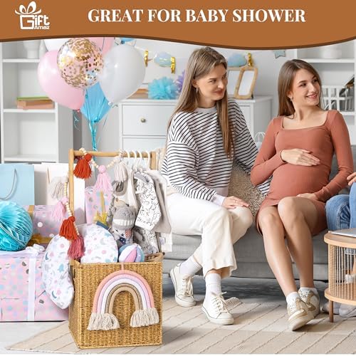 GiftAmaz Baby Shower Crate Closet, Large Hand-Woven Rattan Baby Basket - Image 2