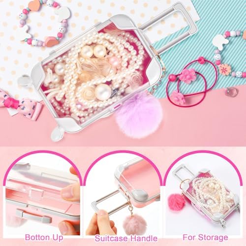 VioraWhite 50 Pcs Mini Suitcase Empty Box and Plush Ball Set, Multicolor - Image 3