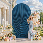 7.2FT Navy Blue Arch Backdrop Cover Wedding Draped Arch Cover, Stretchy Spandex Balloon Backdrop Arch Stand Covers for Wedding Ceremony, Baby Shower, Photography Birthday Party Decorations - Image 2