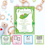 Amanda Creation Custom Baby Shower Invites Pea Pod Baby Shower Invitation 20 5x7 Custom Personalized Invites With Envelopes - Image 2