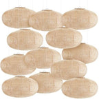 Hortsun 12 Pcs Print Burlap Oval Paper Lanterns Boho Chinese Paper Lanterns Decorative Farmhouse Classroom Decor Home Sweet Classroom Birthday Party Ceremonial Event (8 Inch) by Hortsun