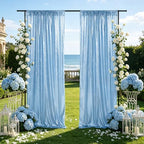 Baby Blue Glitter Sequin Backdrop Curtains 6ftx8ft Photo Drapes - Image 2