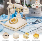 UKBW Audio Guest Book Wedding Phone, Audio Phone Guestbook, Vintage Retro Style Audio Guest Book Phone for Wedding, Birthday Party, Anniversary and Other Special Occasions(Beige) - Image 3