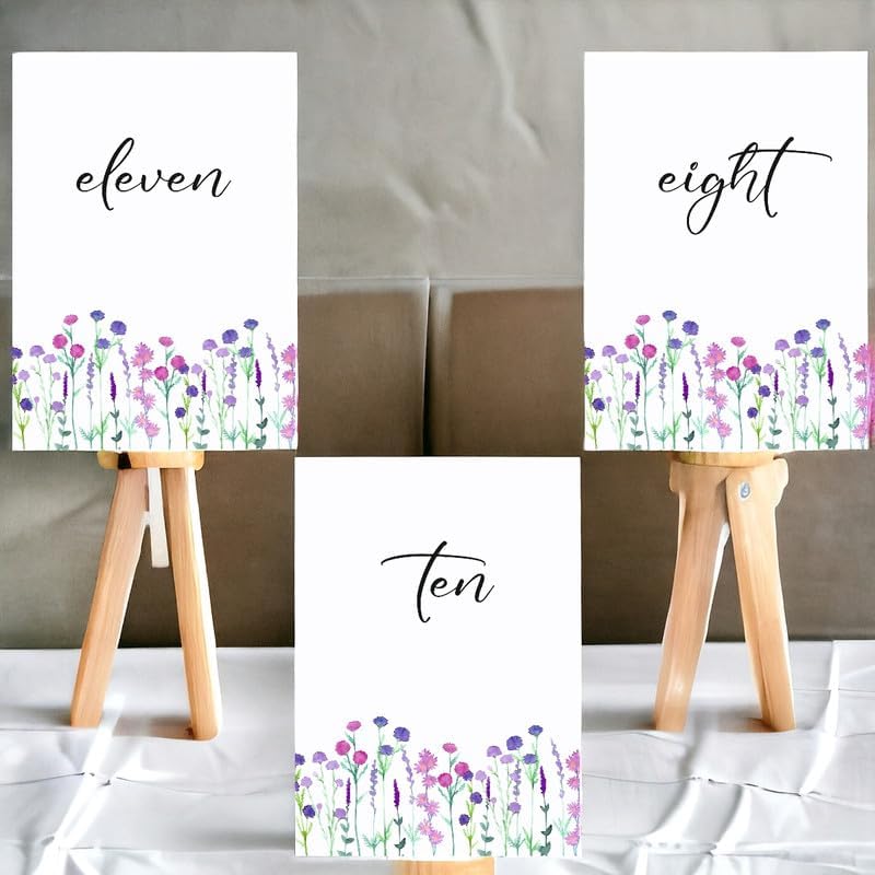 Wildflower Design Table Number Cards Double Sided Party Table Numbers for Reception Baby Shower Anniversary Birthday Bridal Party 5x7 100 Pcs - Image 3