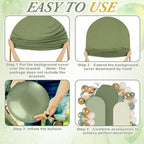 Foilswirl 34 Pcs Sage Green Arch Cover and Balloons Sage Green Backdrop - Image 6