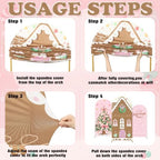 Moukeren 3 Pcs Pastel Pink Gingerbread Arch Cover 4ft 5ft 6ft Decor - Image 6