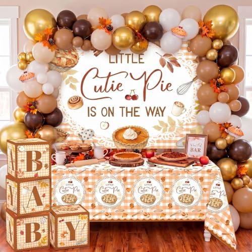Gejoy 134 Pcs Cutie Pie Baby Shower Decoration Set Fall Baby Shower Decor by Gejoy