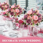 8 Bundles Artificial Peony Centerpiece Flowers,Pink, Dark Pink - Image 4