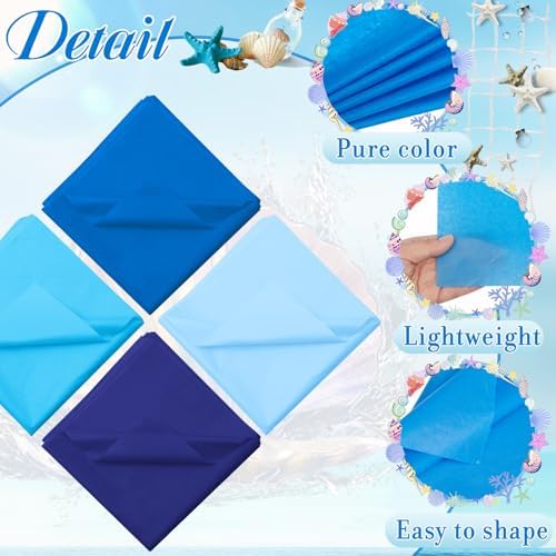 500 Sheets Blue Tissue Paper Bulk 20 x 20 Inch for Rosh Hashanah Gifts - Image 3