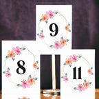 Pink Floral Design Table Number Cards Double Sided Party Table Numbers for Reception Baby Shower Anniversary Birthday Bridal Party 5x7 100 Pcs - Image 3