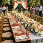 DaYammi 175PCS Amber Plastic Dinnerware Set for 25 Guests - Image 6