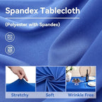 NSSONBEN 2 Pack Royal Blue Spandex Tablecloths 6ft, Wrinkle Free High Stretch Fitted Table Cloths for 6 Foot Rectangle Tables, Ruffle Skirt Spandex Table Covers 6ft for Party Wedding Banquet - Image 4