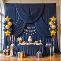 20ft x 10ft Navy Blue Backdrop Curtains, 4 Panels Navy Drapes for Backdrop by LittleFunny