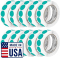 Perco Teal Perforated Round Circle Dot Sticker 1-Inch Labels — 10 Rolls, 10,000 Stickers - Planner Stickers, Office Organization & Modern Labeling, Strong Adhesive - Made in USA by Perco