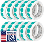 Perco Teal Perforated Round Circle Dot Sticker 1-Inch Labels — 10 Rolls, 10,000 Stickers - Planner Stickers, Office Organization & Modern Labeling, Strong Adhesive - Made in USA by Perco