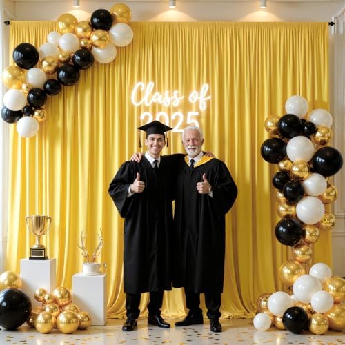 10x10ft Yellow Backdrop Curtains for Wedding Parties Wrinkle Free Yellow Curtains Photo Backdrop Drapes for Photography Birthday Baby Shower Soft Fabric Party Backgournd for Photoshoot - Image 4