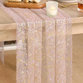 Artoid Mode 6PC Gold Gauze Pink Table Runner 120 Inch 10FT, Glitter Metallic Foil Sheer Dining Wedding Anniversary Holiday Birthday Table Decor for Home Party by ArtoidMode